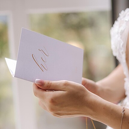 Marturie Eleganta pentru Mireasa – Felicitare „Her” cu Scris Auriu